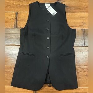 NWT H&M Black Women's Button Down Vest Size M